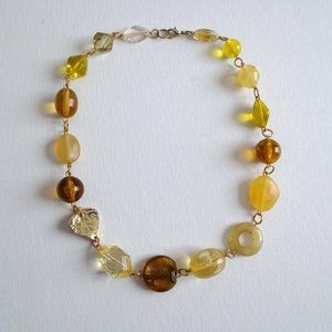 Yellow Gold Leaf Choker Length Statement Necklace